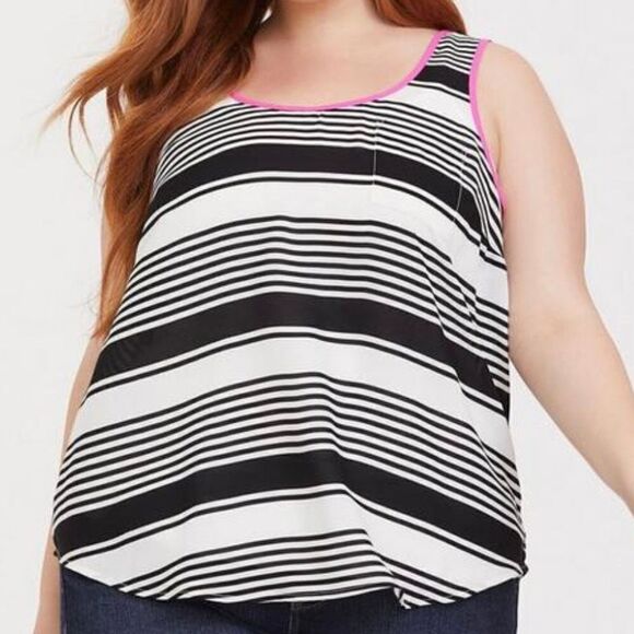 Torrid Striped Pocket Tank Top 3 - Picture 1 of 6